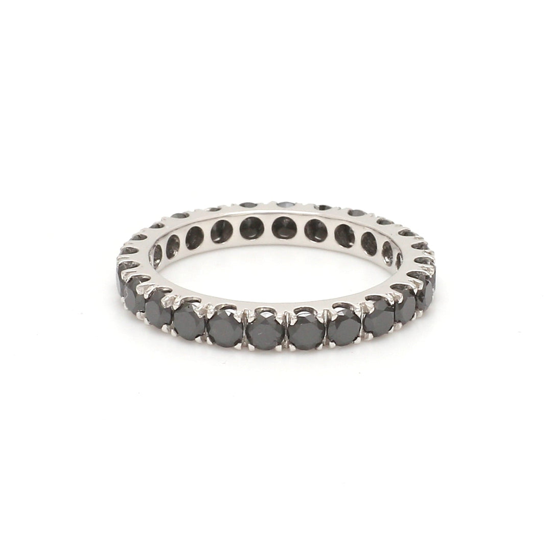 Black Diamond Round Eternity Ring - qivii