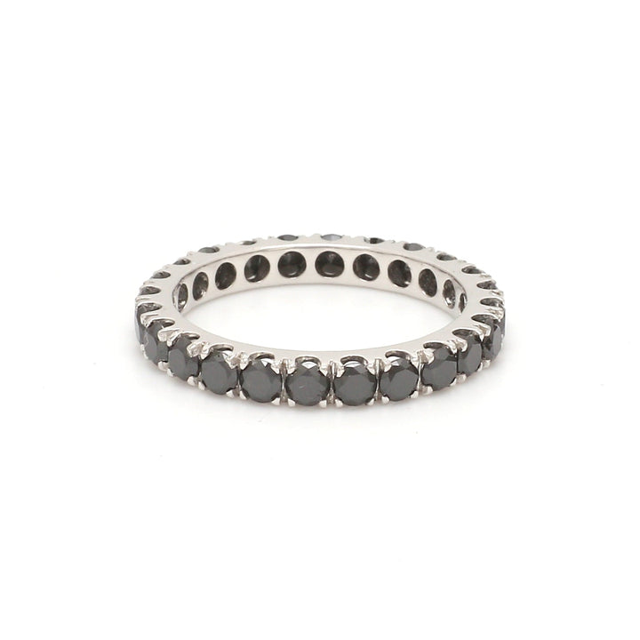 Black Diamond Round Eternity Ring - qivii