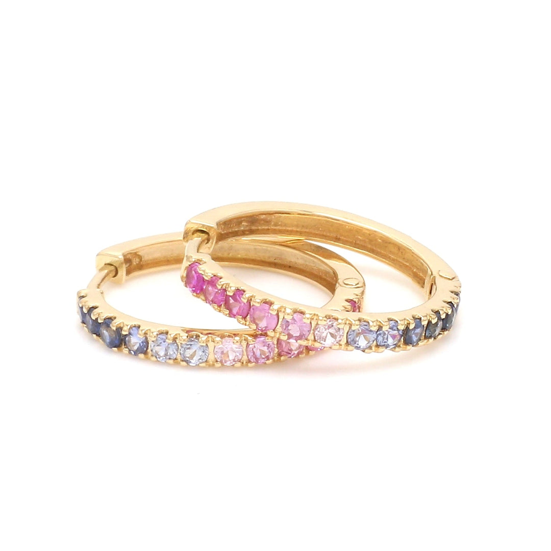 Blue Pink Ombre Mini Earrings - qivii