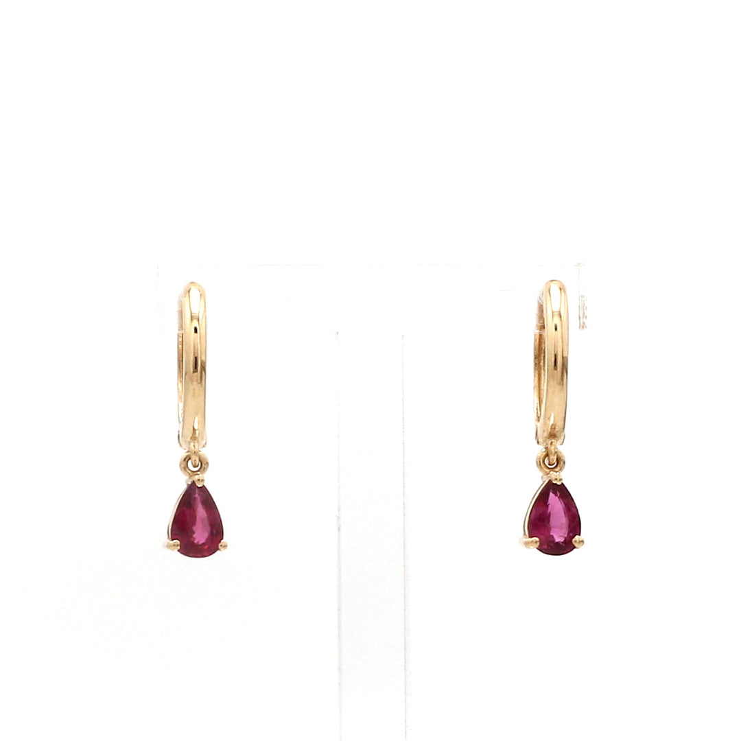 Ruby Pear Mini Drop Earrings - qivii