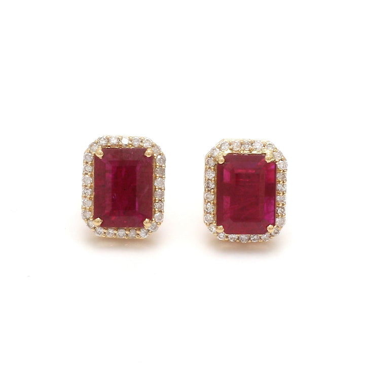Ruby Octogen Diamond Studs - qivii