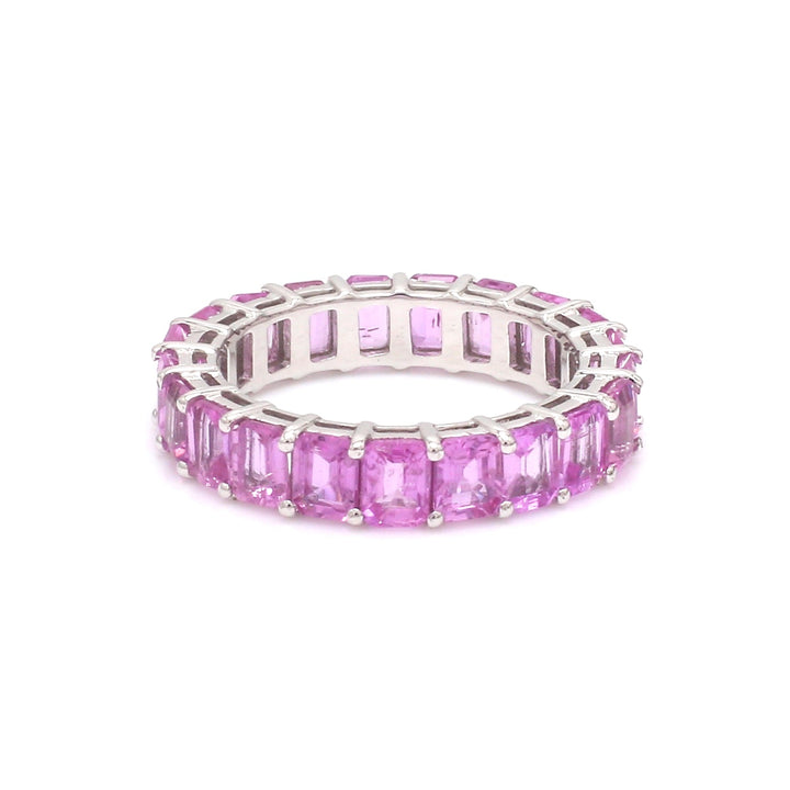 Pink Sapphire Octagon Prong Set Ring - qivii