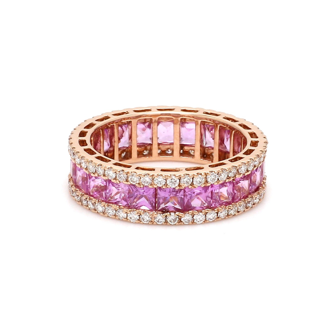 Pink Sapphire Princess Cut Diamond Ring - qivii