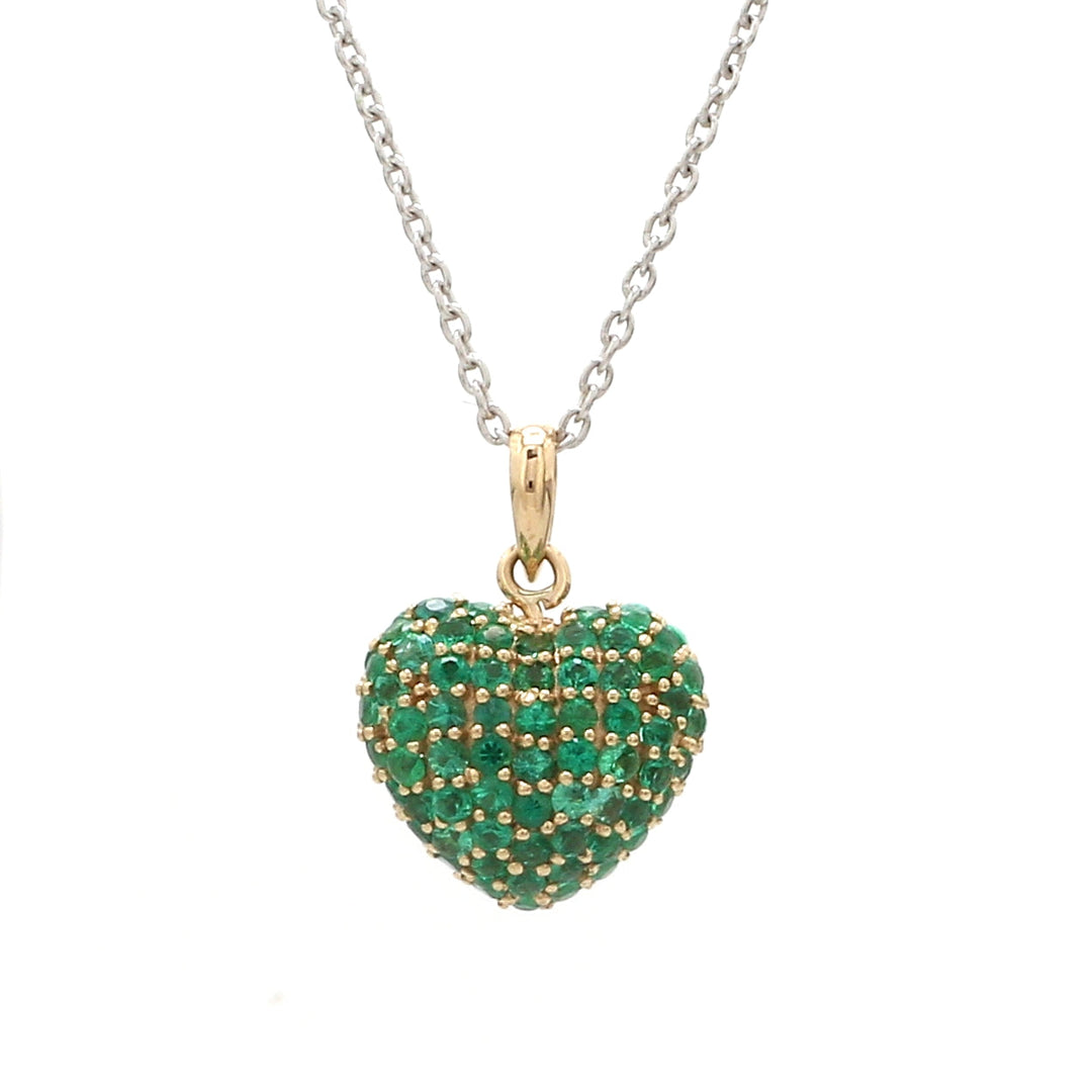 Emerald Pave Heart Pendant - qivii