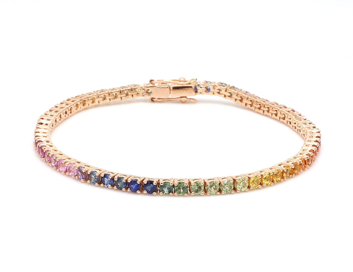 Rainbow Sapphire 2.50 MM Tennis Bracelet - qivii