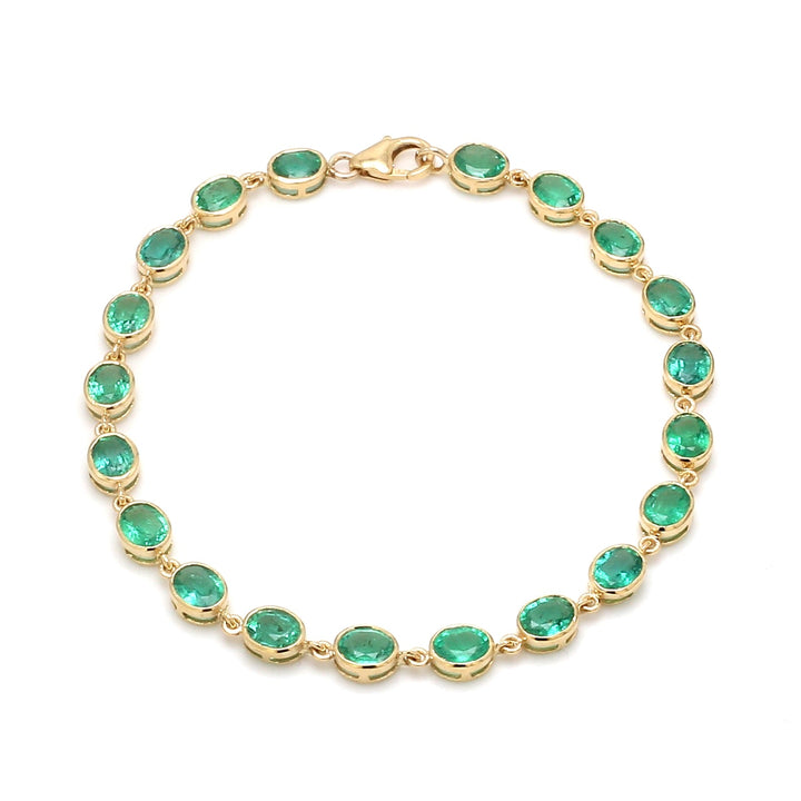 Emerald Oval Bezel Set Bracelet - qivii