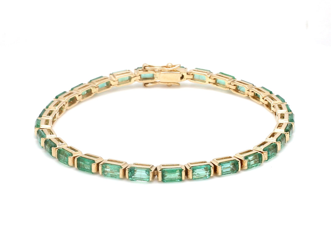 Emerald Octagon Bar Set Bracelet - qivii