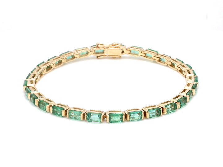 Emerald Octagon Bar Set Bracelet - qivii