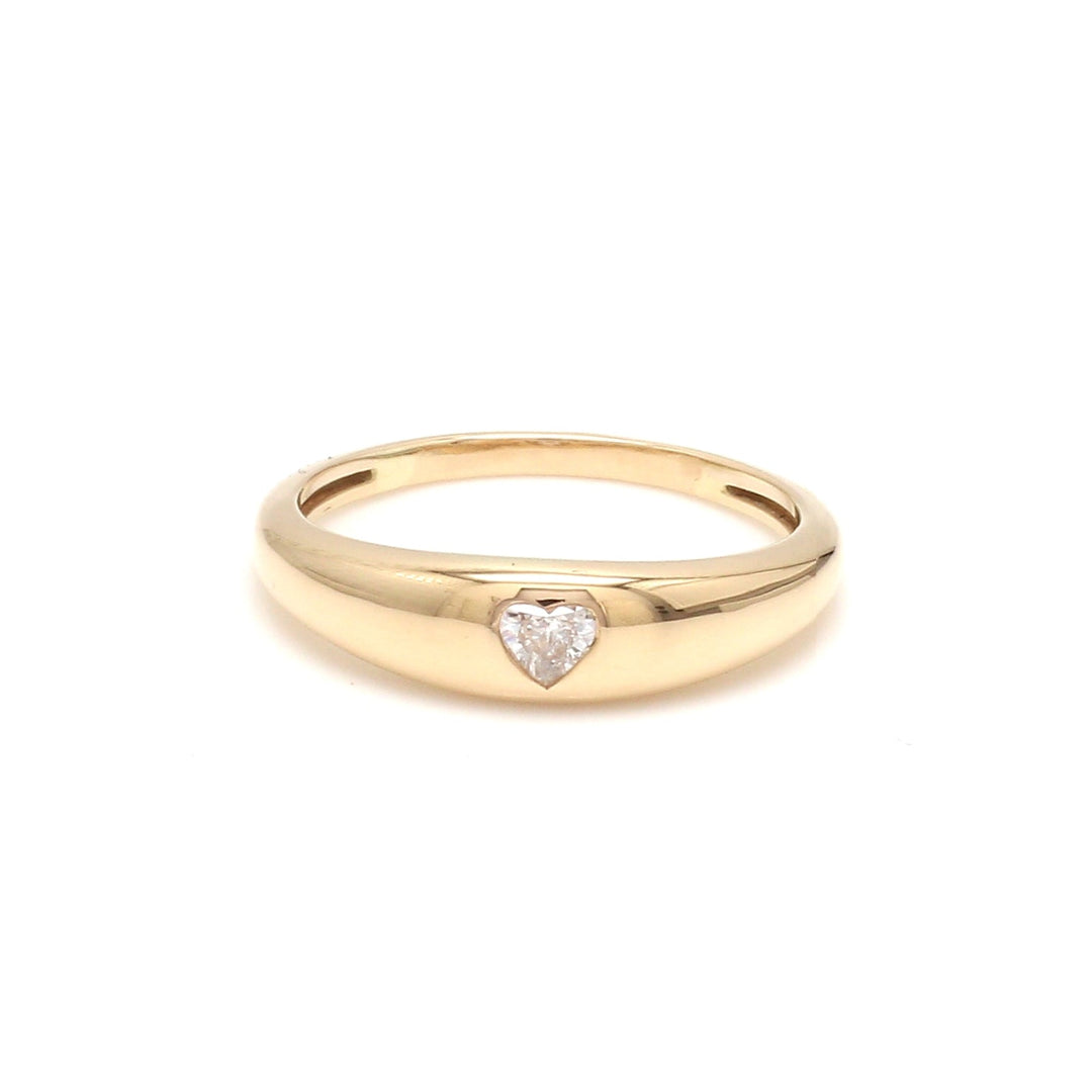 Diamond Heart Mini Chunky Ring - qivii