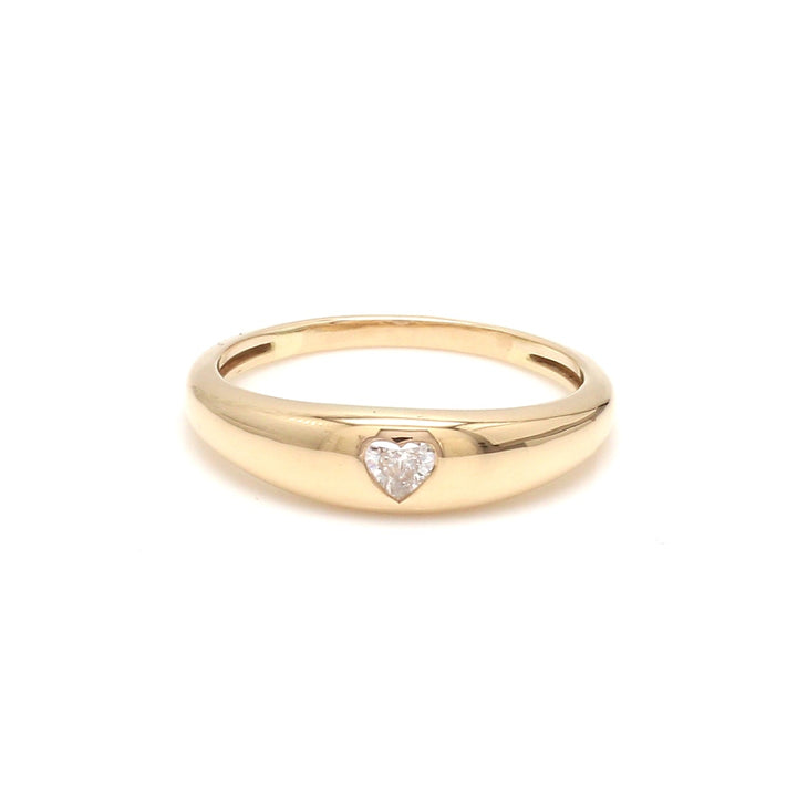 Diamond Heart Mini Chunky Ring - qivii