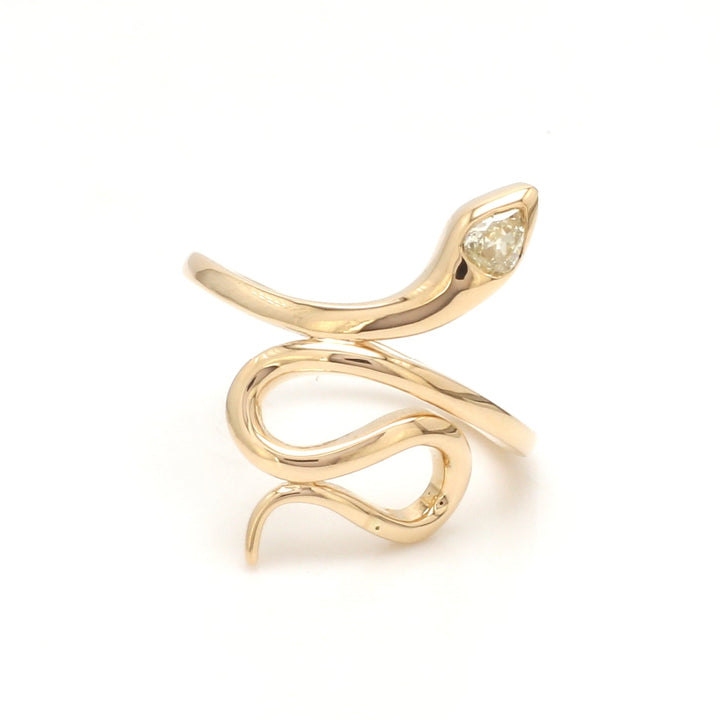 Old Mine Cut Diamond Snake Ring - qivii