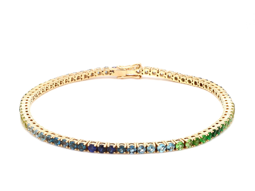 Blue Green Ombre 2MM Round Bracelet - qivii
