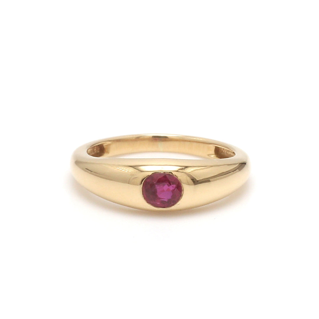 Ruby Cushion Flush Set Mini Chunky Ring - qivii