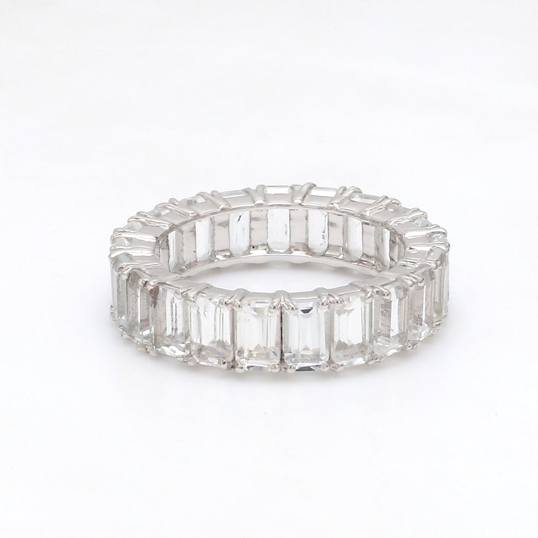 White Topaz Emerald Cut Ring - qivii