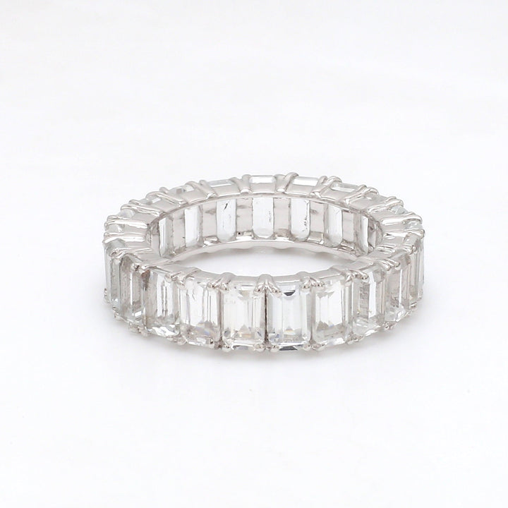 White Topaz Emerald Cut Ring - qivii
