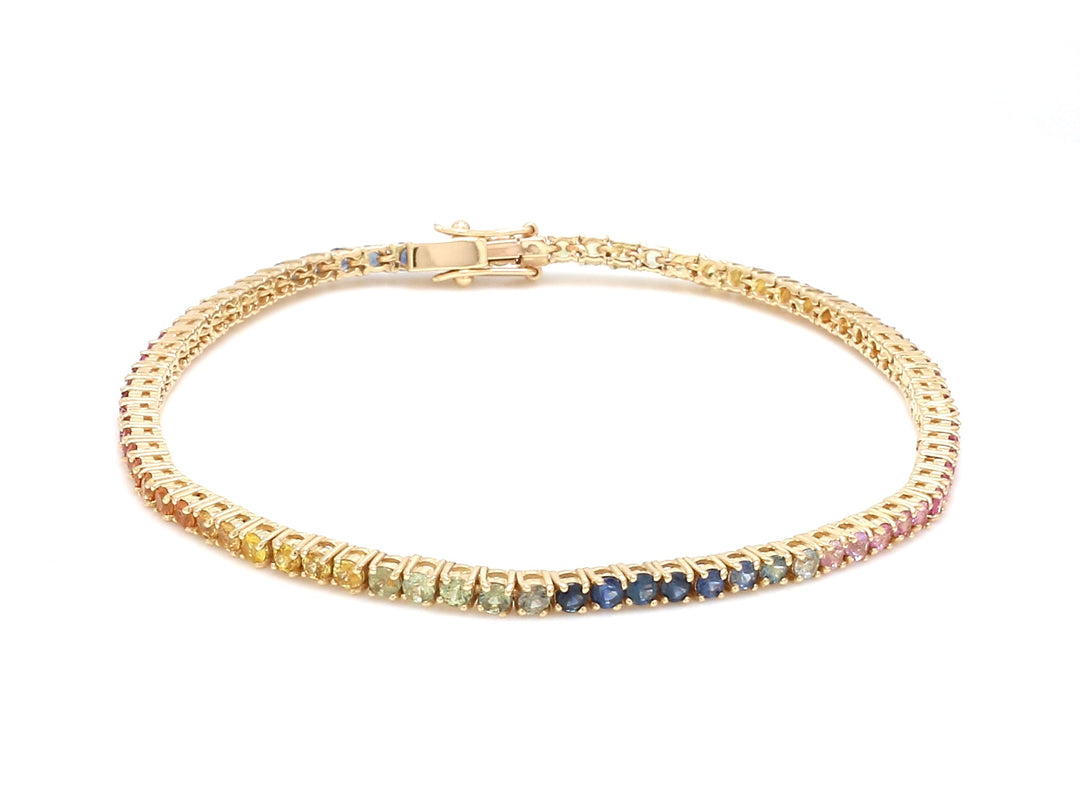 Rainbow Sapphire 2MM Bracelet - qivii