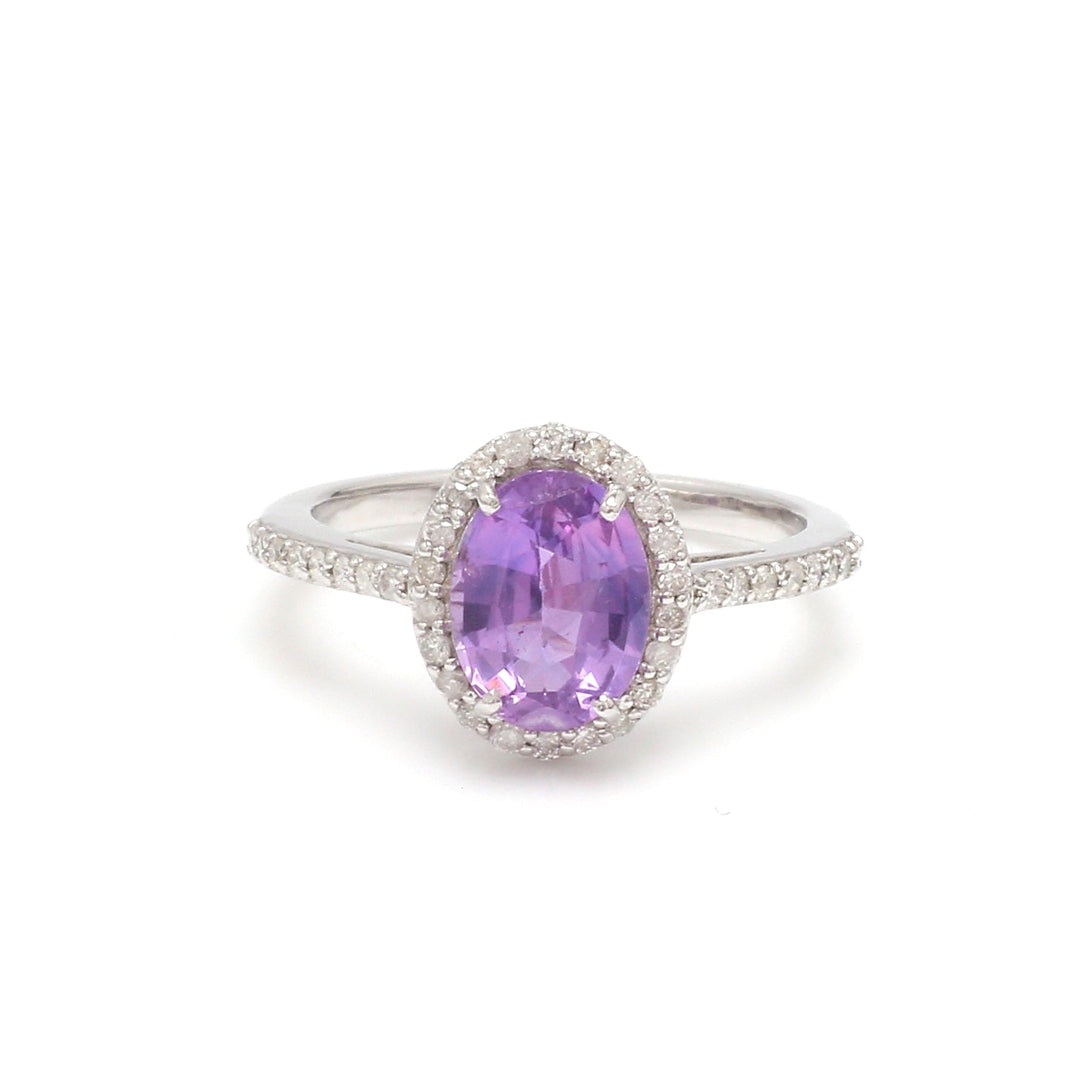 Purple Sapphire Oval diamond ring - qivii