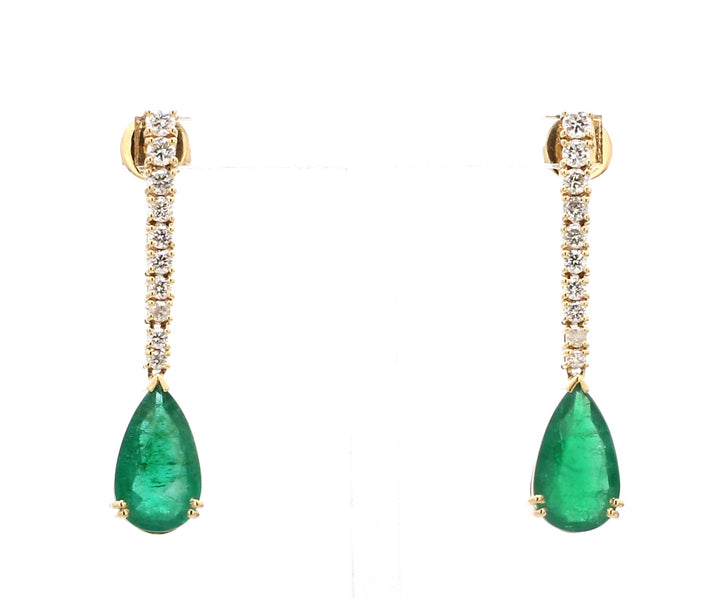 Emerald Pear Diamond Earrings - qivii