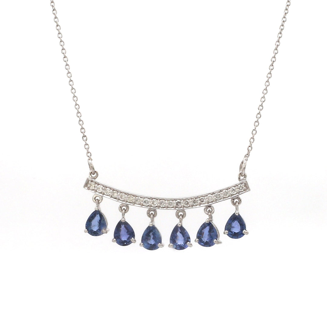 Blue Sapphire Pear Pendant - qivii