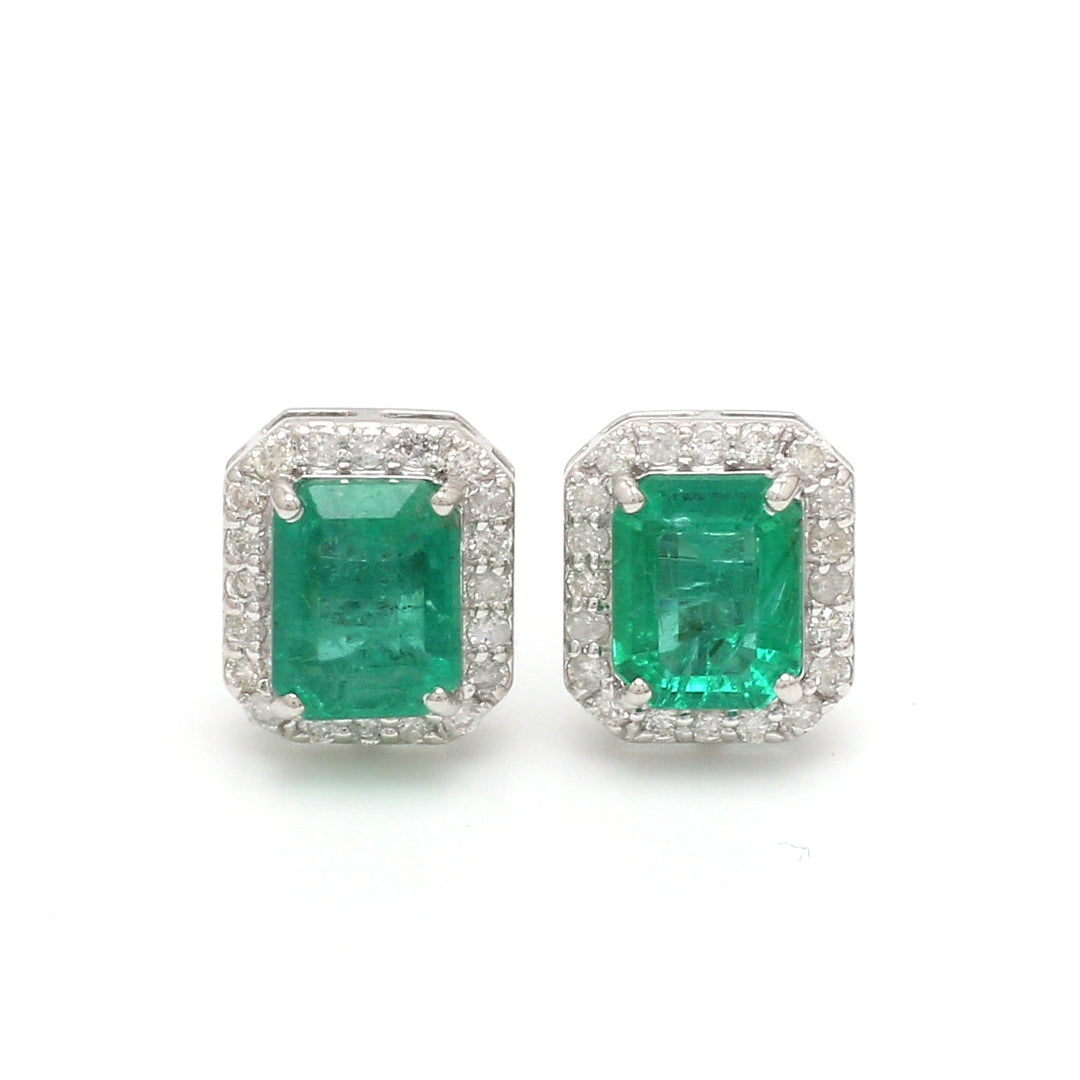 Emerald Octagon Diamond Earring - qivii