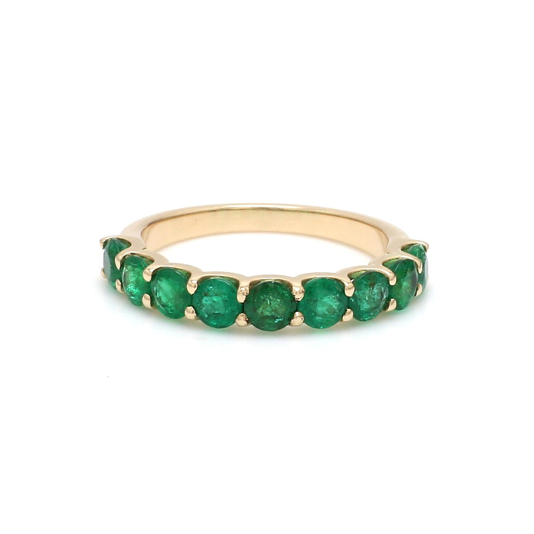 Emerald Round Half Eternity Ring - qivii