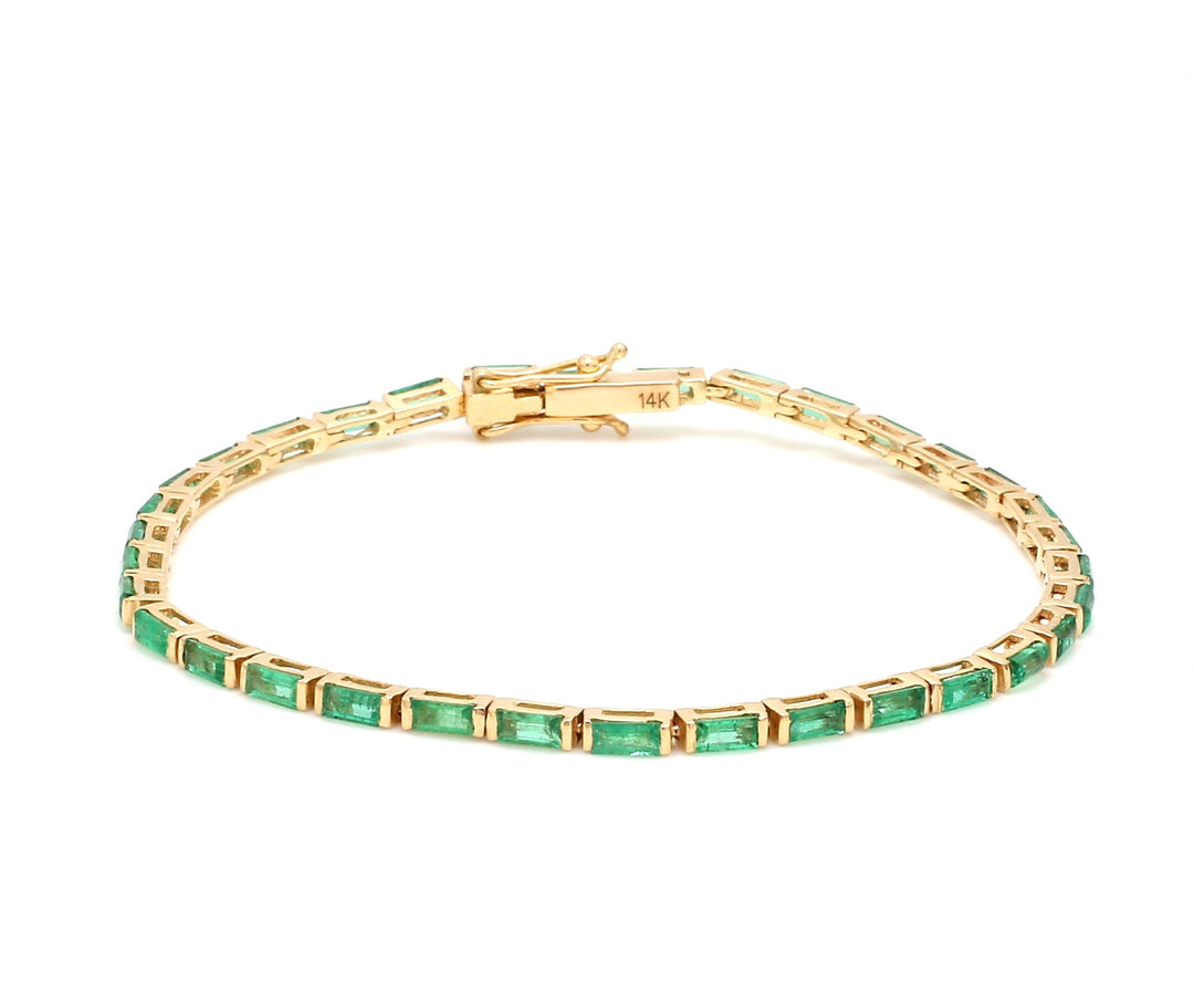 Emerald Horizontal Baguette Bracelet - qivii