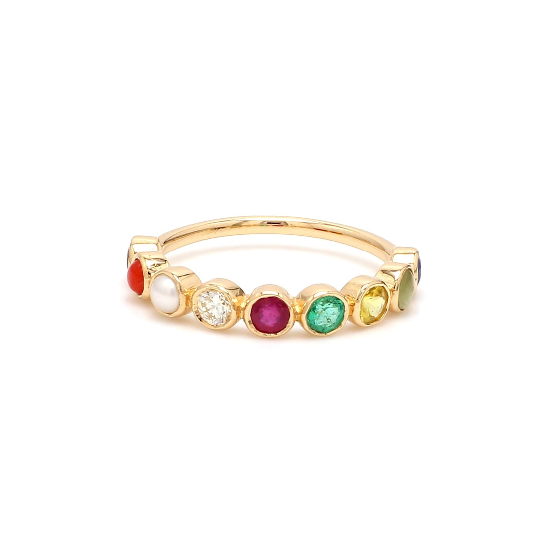 Navratna Bezel Set Ring - qivii
