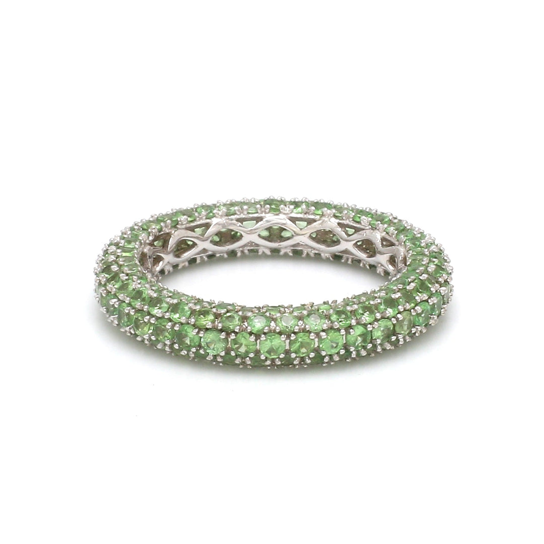 Tsavorite Round Pave Ring - qivii