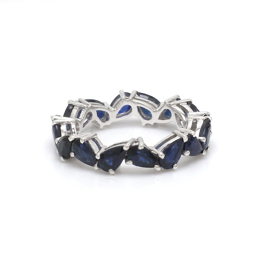 Blue Sapphire Zig Zag Pear Ring - qivii