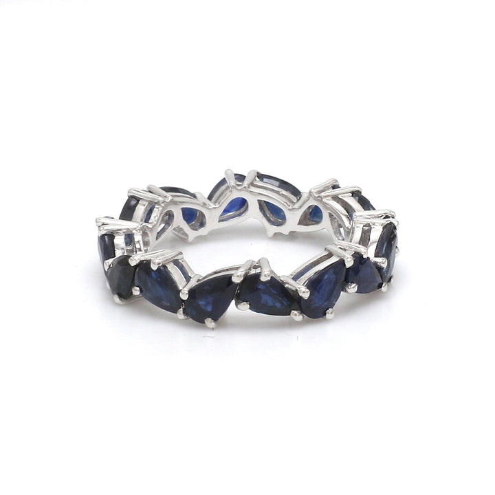 Blue Sapphire Zig Zag Pear Ring - qivii