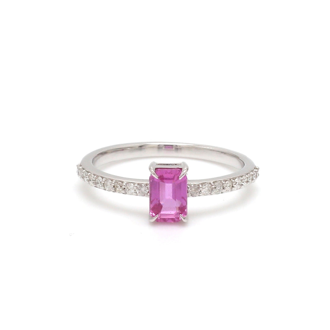 Pink Sapphire Octagon Diamond Ring - qivii