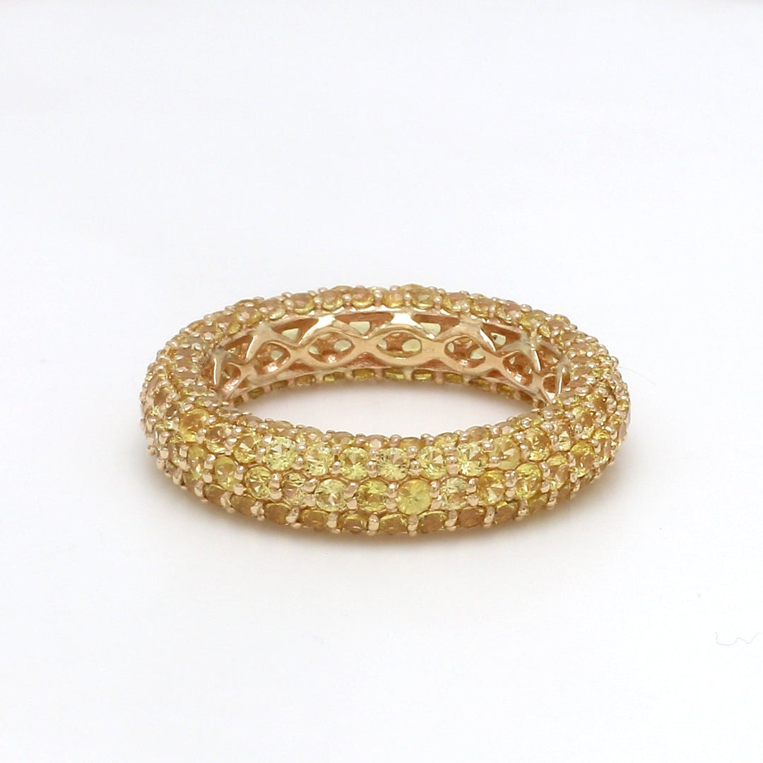 Yellow Sapphire Pave Ring - qivii