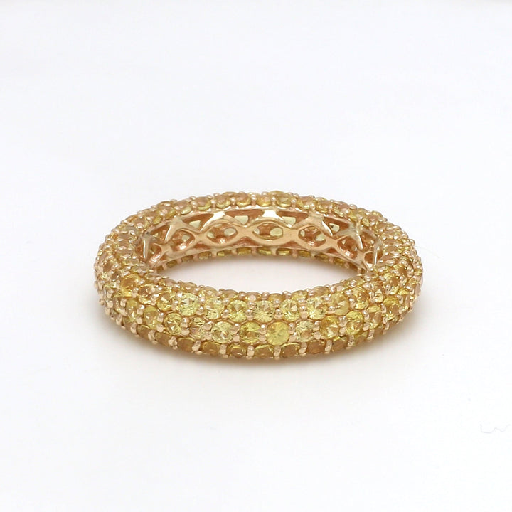 Yellow Sapphire Pave Ring - qivii