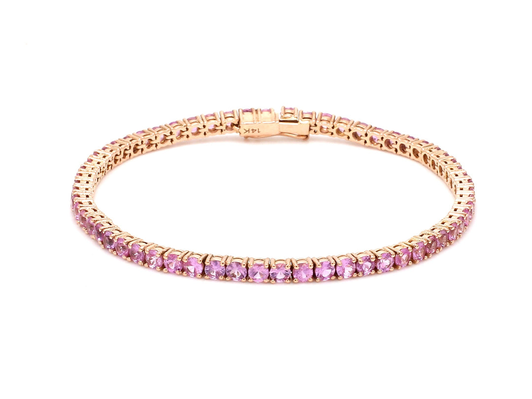 Pink Sapphire 2.50MM Round Bracelet - qivii
