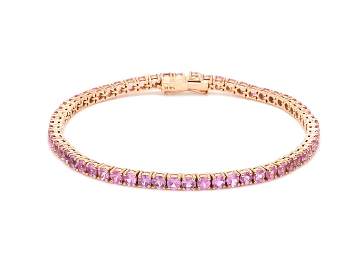 Pink Sapphire 2.50MM Round Bracelet - qivii
