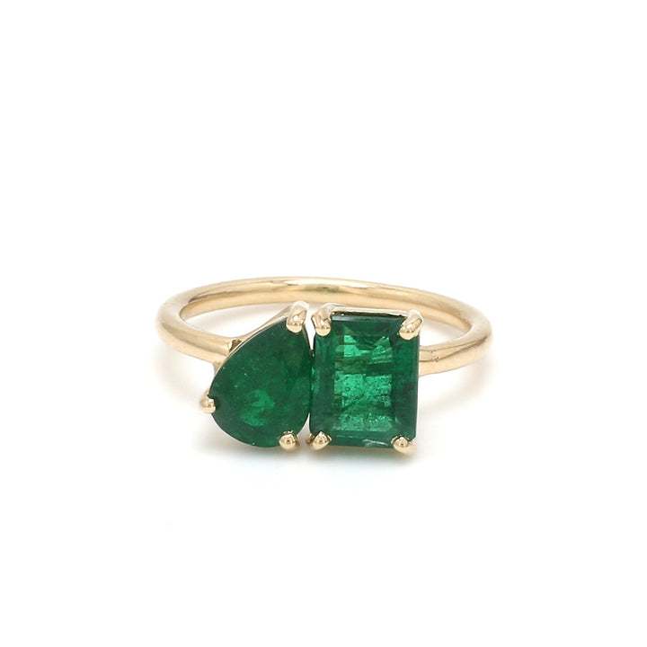 Emerald Two Stone Ring - qivii